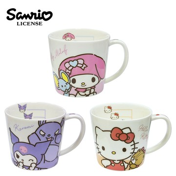 【日本正版】三麗鷗 陶瓷 馬克杯 300ml 咖啡杯 美樂蒂 酷洛米 凱蒂貓