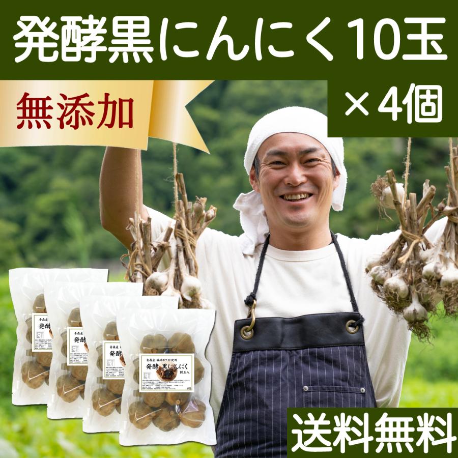 黒にんにく 10玉×4個 熟成 発酵 にんにく ガーリック 青森県産 送料無料