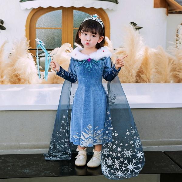 お中元 子供 エルサ ドレス アナ雪 キッズ コスプレ ワンピース