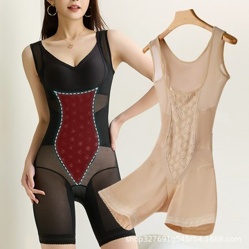 廠家直銷加大碼後脫式平角連體塑身衣女托胸塑形美體束身衣外貿鑫弘-素時衣櫥