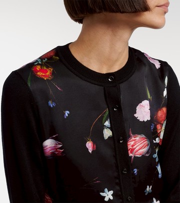Erdem Floral printed cropped wool cardigan