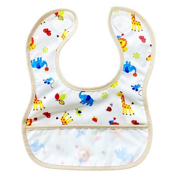 akachan honpo - 從胸口接住！短版用餐圍兜-淺卡其色 (70~90cm)-日本製