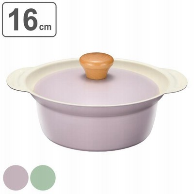 卓上鍋 16cm IH対応 プチなべ 軽くて扱いやすい卓上鍋 セラミック （ ih ガス火 直火 対応 一人 鍋 なべ 両手鍋 16 cm 軽量 ）