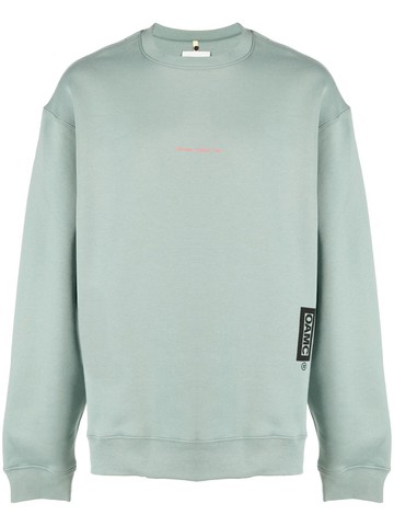 OAMC - graphic-print crew-neck sweatshirt - unisex - Cotton - M - Green