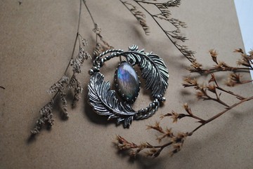 拉長石/純銀吊墜