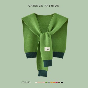 春秋網紅針織毛線小披肩女外搭時尚百搭空調房坎肩假領子搭裙子