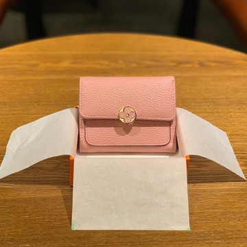 2024春夏新款女士短錢包小眾時尚真皮多功能四葉草三折疊搭扣錢夾