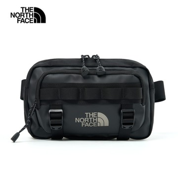 【The North Face 官方旗艦】北面男女款黑色DWR防潑水大容量休閒腰包｜8BK5BIA