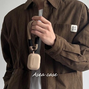 周匠 AirPods4保護套簡約2代小眾airpodspro2秋冬復古咖色airpods3帶掛繩AirPodsPro硅膠防摔蘋果藍牙耳機殼