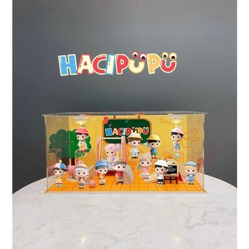 泡泡瑪特 HACIPUPU幼稚園系列盲盒手辦亞克力場景展示盒