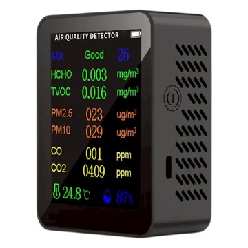 REQIR 空氣檢測儀十合一溫濕度 (黑色)  1個