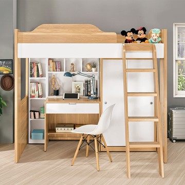 卡爾3.7尺多功能挑高組合床組（右向）