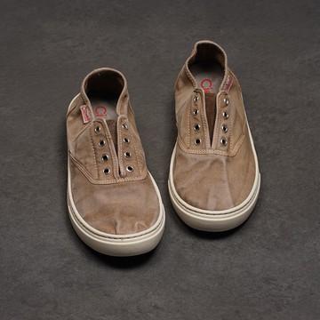 西班牙國民帆布鞋 CIENTA 86777 46 駝色 洗舊布料 大人