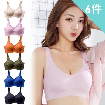 【enac 依奈川】6件組 ☆ 輕盈無感舒適睡眠無鋼圈內衣/性感內衣/女內著/無痕內衣(隨機)