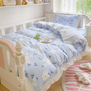 韓式公主風被罩學生宿舍三件套單人寢室床上用品四件套被套床單女
