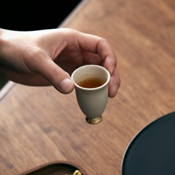 一條紫砂茶杯原礦段白泥杯子高腳杯口杯品茗杯功夫茶具宜興純手工