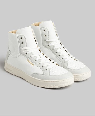 Superdry Men's Men's Vintage Basket High Trainers White / White/grey - Size: 8 Size: 9