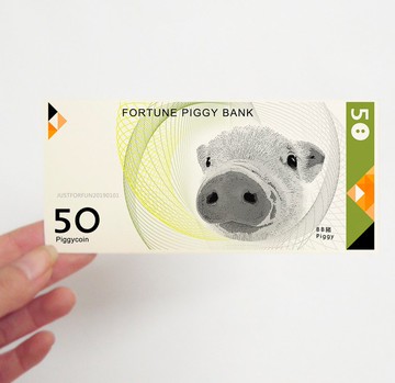 2019豬年祝福卡片 創意代幣 新年祝福紅包利是 豬年生肖紙幣書籤