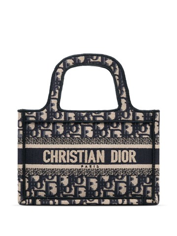 Christian Dior Pre-Owned - 2019 Mini Oblique Book tote bag - women - Canvas - One Size - Blue