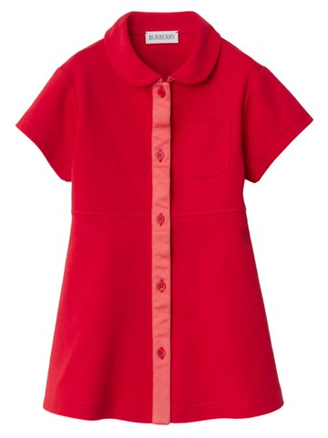 Burberry Kids - Equestrian Knight short-sleeve dress - kids - Cotton/Polyester - 24 - Red