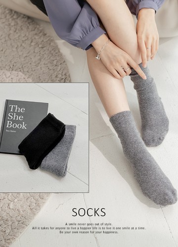 8％羊毛素面襪襪