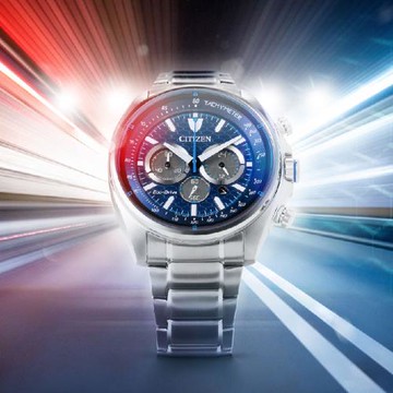 CITIZEN 星辰 藍網運動風光動能三眼計時男錶-44.75mm(CA4560-81L)