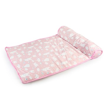 貓本屋 夏季冰絲涼感 靠枕涼墊/寵物墊(L號/80x60cm)-粉紅白熊