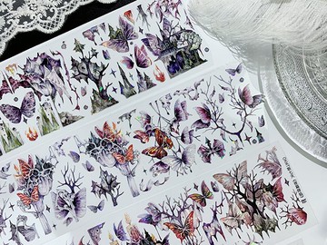 OKMT新七天原創社團咕卡貼紙PET手帳手賬膠帶  特殊工藝 夜幕降臨