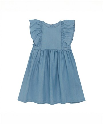 短袖洋裝(藍灰)86cm