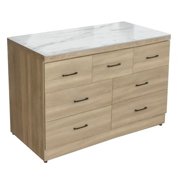 IHouse-台灣製 岩板+木心板 7抽收納櫃（免組裝斗櫃/餐桌櫃/工作桌/育嬰桌/中島桌/置物櫃）梧桐