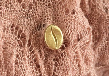 黃銅咖啡豆別針徽章領帶釘