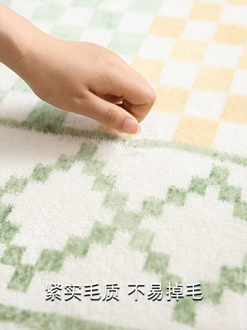 仿羊絨簡約床邊地毯臥室少女地墊房間毯子長條可愛卡通家用地墊