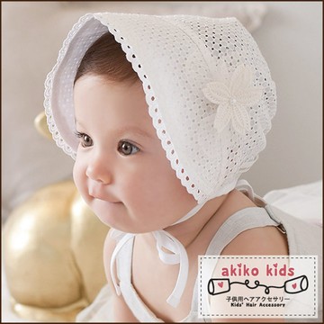 【akiko kids】親親小寶貝小花蕾絲網美帽3-12月適用