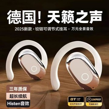 德國耳機藍牙2025新款骨傳導不入耳無線掛耳式運動跑步超長續航