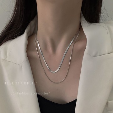 ins簡約冷淡風歐美項鏈女潮網紅鎖骨鏈短款頸鏈小眾設計感蛇骨鏈