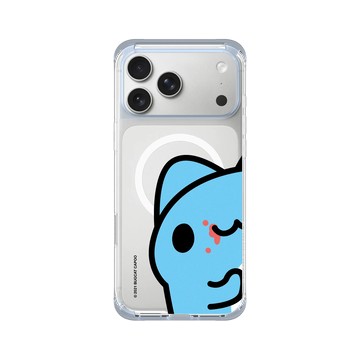 iPhone 17 Pro Max ClearX (MagSafe 兼容) 冰透藍 - 貓貓蟲咖波 Bugcat Capoo - 咖波偷看你