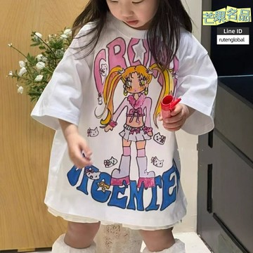 【洋氣卡通】女童T恤 兒童T恤 短袖T恤 卡通上衣 打底衫 夏裝 2025新款 純棉寬鬆 韓版百搭 女童夏季穿搭