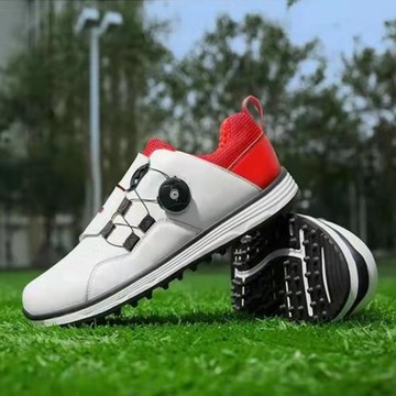 高爾夫球鞋男2022新款旋轉鈕扣鞋帶透氣防滑防水外貿運動休閑鞋