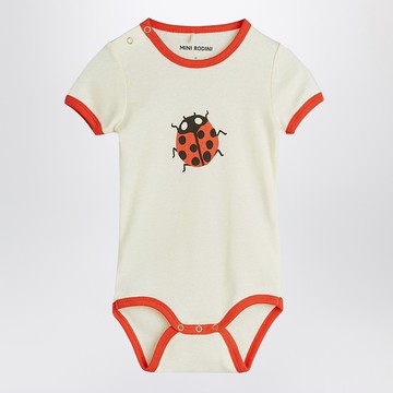 Ivory/red bodysuit with ladybug