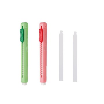 Pentel 自動塑膠擦促銷包-2筆+2芯WZE81(顏色隨機出貨)