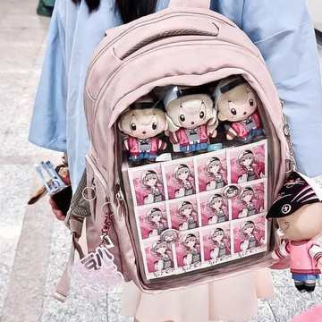 Elecom宜麗客雙肩痛包二次元背包學生書包女雙肩包電腦包漫展透明
