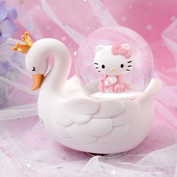 【1717獨家組合】【讚爾JARLL】Hello Kitty 天鵝湖 水晶球 +  巧克力甜甜圈 音樂盒特惠組