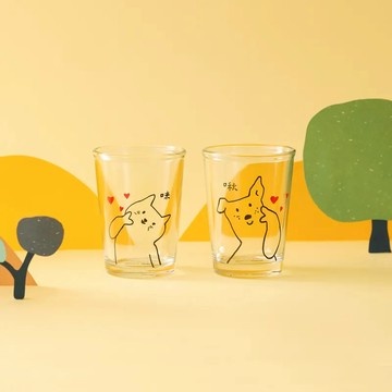 < 品牌會員 專屬點數兌換品 120點 > **請勿下單【Mao's 樂陶陶 x 李瑾倫 】愛貓愛狗玻璃杯組