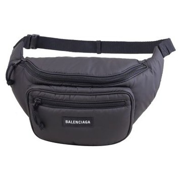 BALENCIAGA Explorer 經典LOGO鋪棉感尼龍胸口包/腰包(黑)