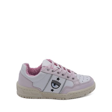 Chiara Ferragni - Pink And White Leather Sneakers