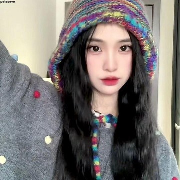【甜美保暖】針織綁帶彩虹帽 護耳套頭帽 雷鋒帽 帽子女 秋冬新款 可愛帽子 針織帽 保暖帽 潮帽 紅色帽子 蕾絲帽子 夏