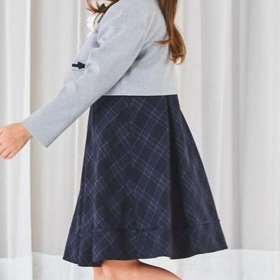 入学式 女の子 服 スーツ 4点セット ワンピース 子供服 格子柄