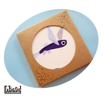 併翅飛魚 手繪 壁飾*吸水杯墊