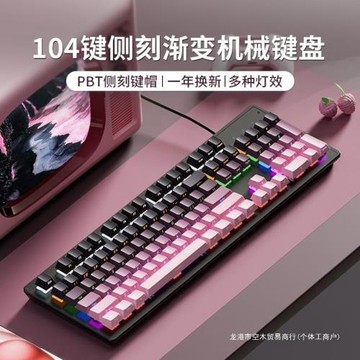 87/104機械鍵盤青軸黑紅茶軸電競游戲打字臺式電腦筆記本有線通用