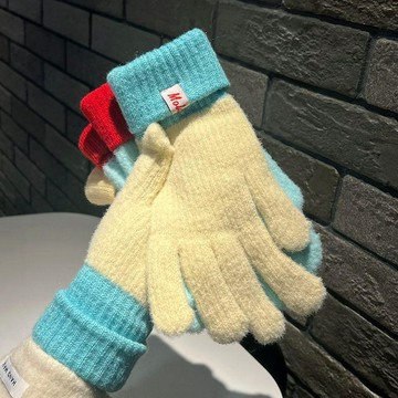 五指毛絨露指手套🌞針織保暖防寒觸屏手套 冬季騎行手套 女生秋冬五指手套 毛線毛絨手套 針織毛線手套 騎行保暖觸屏手套